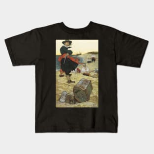 Pirate William Kidd Burying Treasure by Howard Pyle Kids T-Shirt